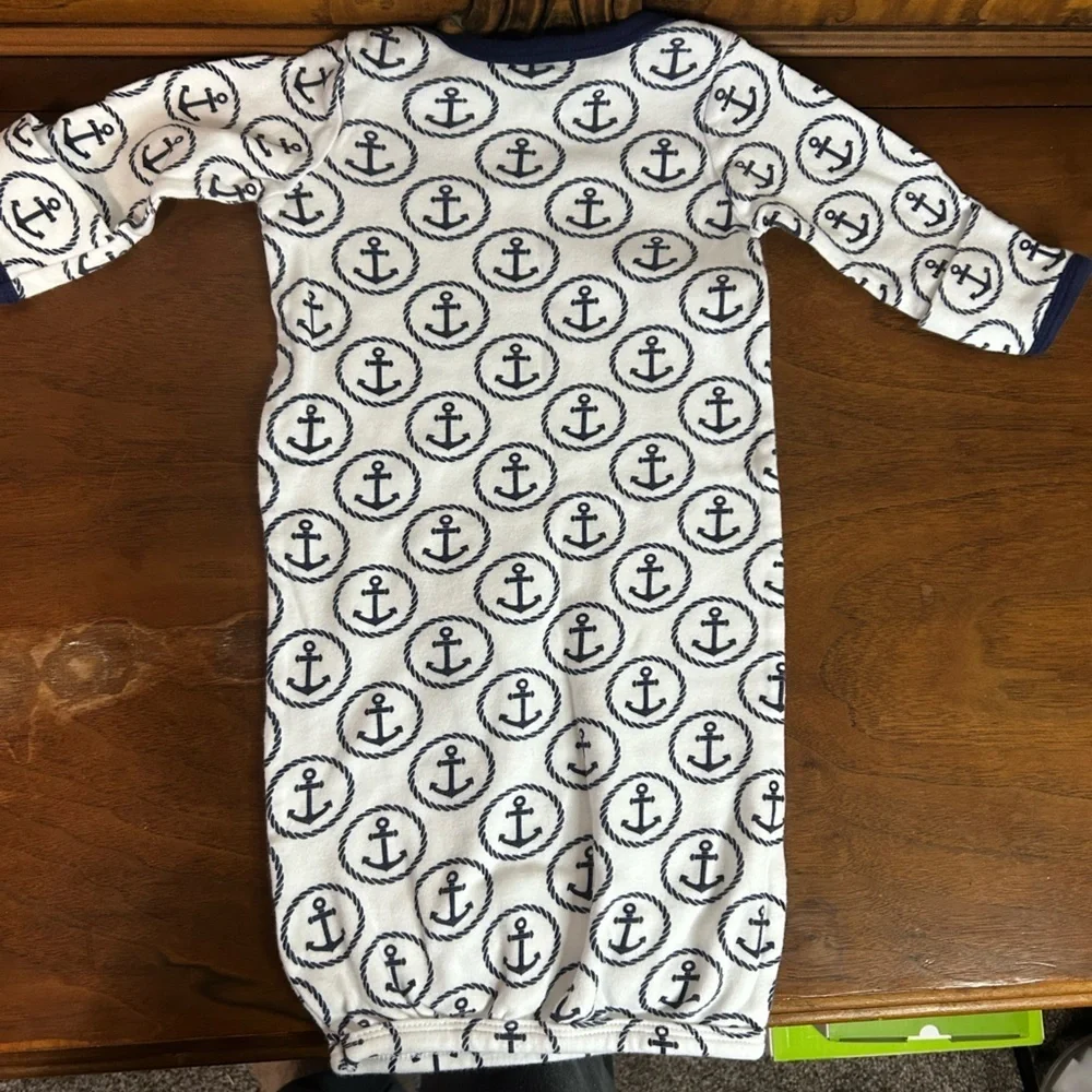 Hudson Bay Nautical Anchor Print Kids Pajamas, 0-6M